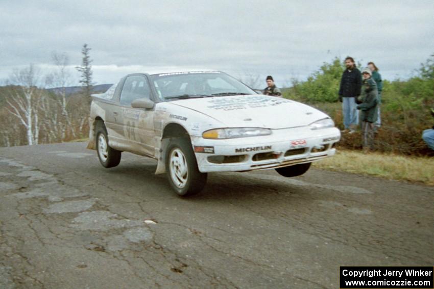 Bryan Pepp / Jerry Stang Eagle Talon at the final yump on SS15, Brockway Mountain II.