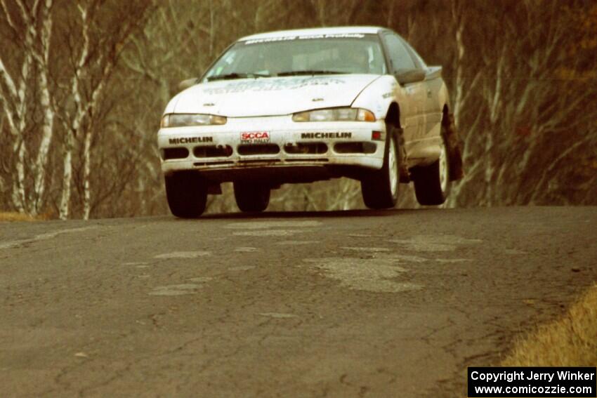 Bryan Pepp / Jerry Stang Eagle Talon at the final yump on SS14, Brockway Mountain I.