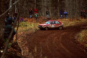 Jon Butts / Gary Butts Dodge Omni at the first turn of SS18, Gratiot Lake II.