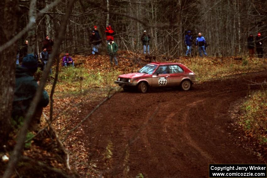 Jon Butts / Gary Butts Dodge Omni at the first turn of SS18, Gratiot Lake II.