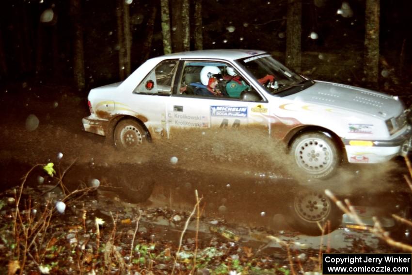 Henry Krolikowski / Cindy Krolikowski Dodge Shadow at speed on SS2, Bob Lake I.