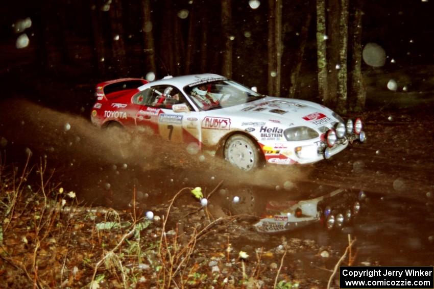 Ralph Kosmides / Joe Noyes Toyota Supra Turbo at speed on SS2, Bob Lake I.