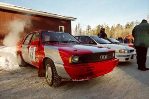 The Sylvester Stepniewski / Adam Pelc Audi 4000 Quattro and Greg Healey / John MacLeod Subaru Impreza at parc expose.