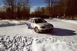 Noel Lawler / Charlie Bradley turn their Hyundai Elantra around at the SS1, Hungry 5, spectator area.