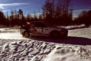 Garen Shrader / Doc Shrader on SS1, Hungry 5, in their Mitsubishi Lancer Evo IV.