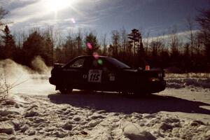 Seamus Burke / Frank Cunningham drift past spectators on SS1, Hungry 5, in their Subaru WRX.