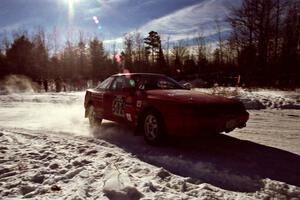 The Paul Dunn / Brian Jenkins Toyota Celica All-Trac drifts past spectators on SS1, Hungry 5.