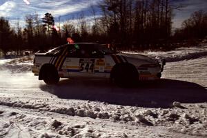 The Dan Malott / Matt Malott Eagle Talon drifts past spectators on SS1, Hungry 5.