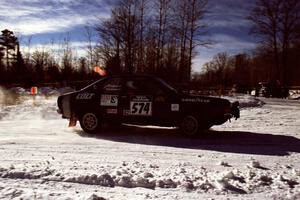 The Mark Kleckner / Al Zifilippo Dodge Colt drift past spectators on SS1, Hungry 5.