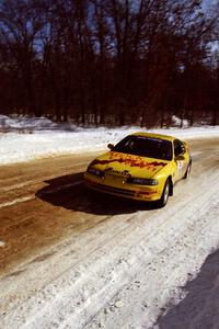 The Jim Anderson / Martin Dapot Honda Prelude VTEC at speed on SS5, Avery Lake I.