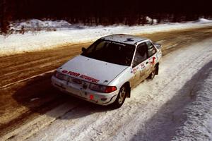 The Charlie Langan / Hughie Langan Ford Escort GT at speed on SS5, Avery Lake I.