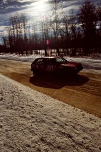 Brian Vinson / Luke Stuart drift through a fast left-sweeper on SS5, Avery Lake I, in their VW GTI.