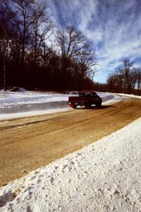 Scott Carlborn / Dale Dewald at speed on SS5, Avery Lake I, in their Jeep Comanche before noon.