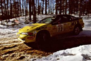 The Steve Gingras / Bill Westrick Eagle Talon at the hairpin on SS7, Ranch II.
