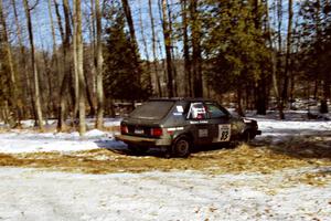 The Mark Utecht / Brenda Corneliusen Dodge Omni GLH-Turbo hits the hairpin on SS7, Ranch II.