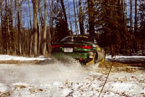 Tad Ohtake / Cindy Krolikowski attack the hairpin on SS7, Ranch II, in their Ford Escort ZX2.