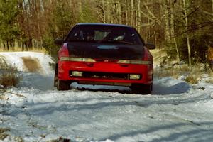 Scott Harvey, Jr. / Bob Martin set up for the hairpin on SS7, Ranch II, in their Eagle Talon TSi.