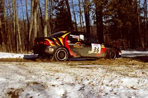 The Evan Moen / Kurt Winkelmann Chrysler Neon takes the hairpin on SS7, Ranch II.