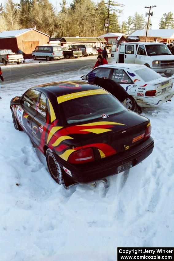 The Evan Moen / Kurt Winkelmann Chrysler Neon and Charlie Langan / Hughie Langan Ford Escort GT at parc expose.