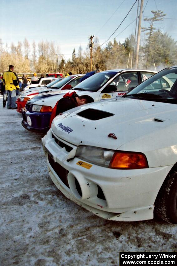 Three top running Mitsubishi Lancer Evos. (2)