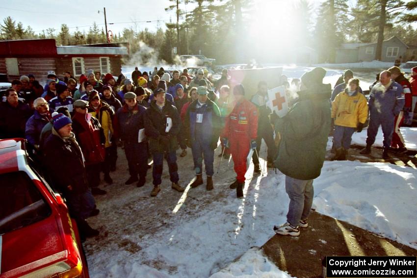 Drivers meeting in Atlanta, MI in the frigid cold.