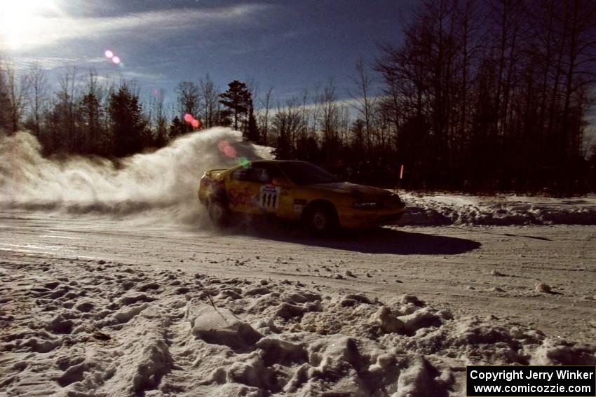 The Jim Anderson / Martin Dapot drift wide at the spectator corner on SS1, Hungry 5, in their Honda Prelude VTEC.