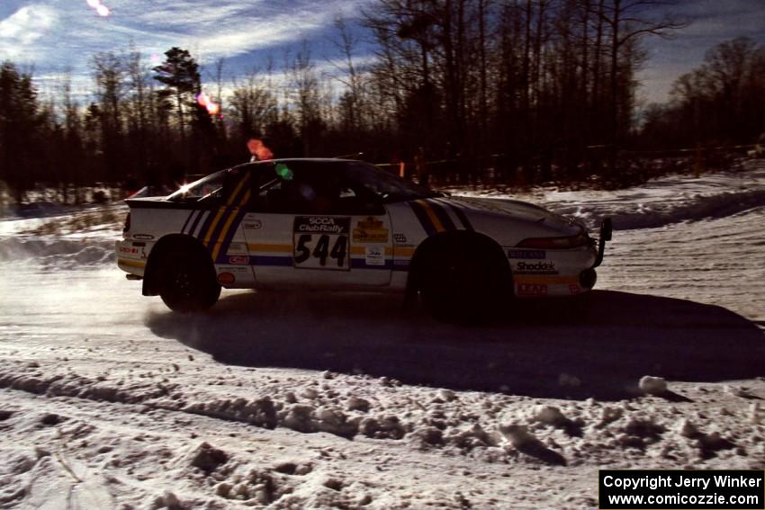 The Dan Malott / Matt Malott Eagle Talon drifts past spectators on SS1, Hungry 5.