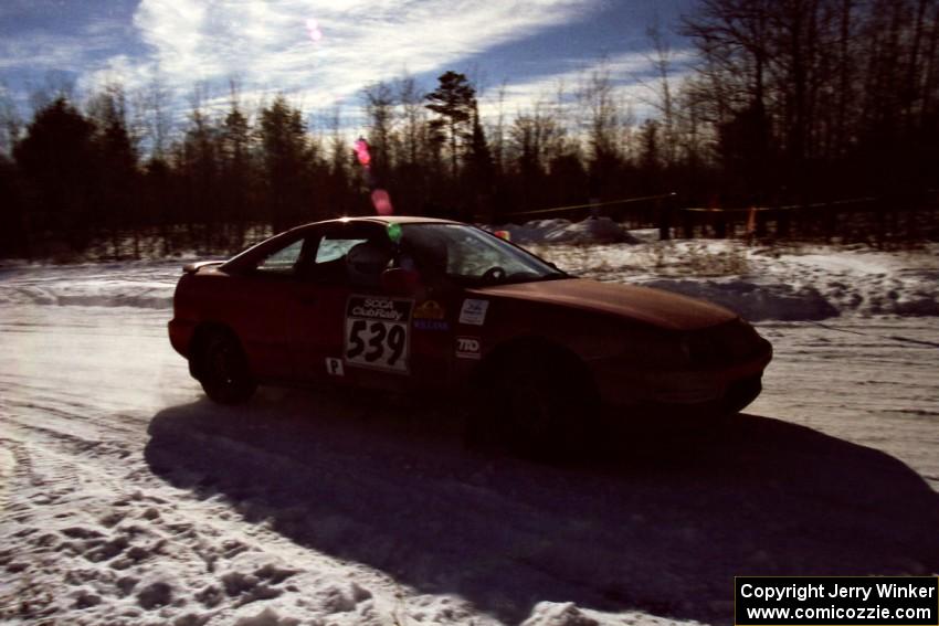 Ryan Brooks / Shanti Traskowski drift past spectators on the Hungry 5 stage in their Acura Integra.