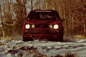 J.B. Niday / Al Kintigh set up for the hairpin on SS7, Ranch II, in their VW GTI.