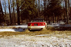 The Jon Bogert / Daphne Bogert Toyota Celica All-Trac accelerates through the hairpin on SS7, Ranch II.