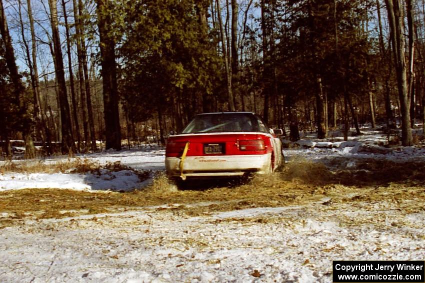 The Jon Bogert / Daphne Bogert Toyota Celica All-Trac accelerates through the hairpin on SS7, Ranch II.