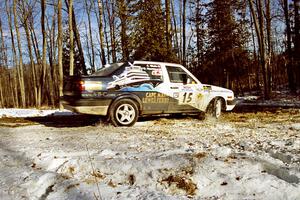 The Brad Hawkins / Adrian Wintle VW Jetta takes the hairpin on SS7, Ranch II.