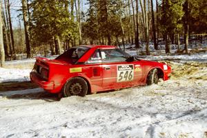 The Steve Irwin / Phil Schmidt Toyota MR2 takes the hairpin on SS7, Ranch II.