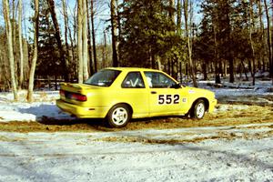 The Bruce Eddy / Jeff Shields Nissan Sentra SE-R takes the hairpin on SS7, Ranch II.