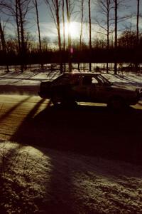 The Brad Hawkins / Adrian Wintle VW Jetta at sunset on SS9, Avery Lake II.