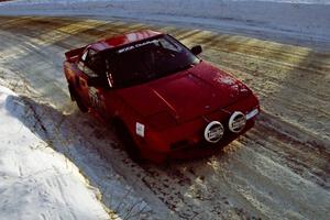 The Steve Irwin / Phil Schmidt Toyota MR2 at speed on SS9, Avery Lake II.