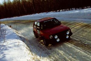 The Josh Scott / Roxanne Slancik VW GTI at speed on SS9, Avery Lake II.