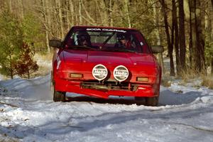 The Steve Irwin / Phil Schmidt Toyota MR2 sets up for the hairpin on SS7, Ranch II.