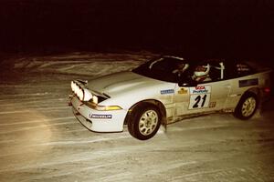 Chris Czyzio / Eric Carlson drift their Mitsubishi Eclips GSX through a 90-left on SS16, the final stage.