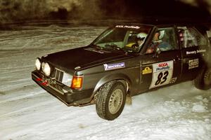 The Mark Utecht / Brenda Corneliusen Dodge Omni GLH-Turbo on SS16, the final stage.