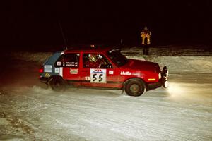 Brian Vinson / Luke Stuart drift through a left-hander on SS16, the final stage, in their VW GTI.