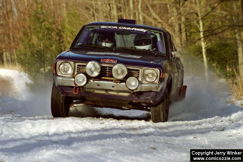 The Mark Kleckner / Al Zifilippo Dodge Colt set up for the hairpin on SS7, Ranch II.