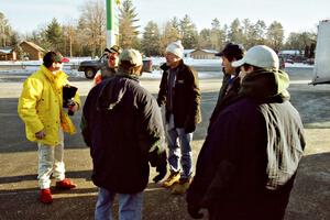 Noel Lawler, Charlie Bradley, "Salty", John Buffum, Paul Choinere and unknown at the BP gas station in Atlanta.