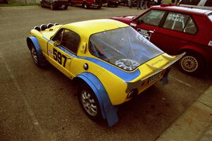 The Paul Moorman / Diane Sargent SAAB Sonett II and Jon Butts / Gary Butts Dodge Omni before the rally.