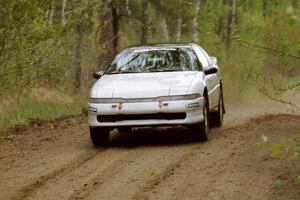 Chris Czyzio / Eric Carlson at speed in their Mitsubishi Eclipse GSX on Indian Creek Rd.