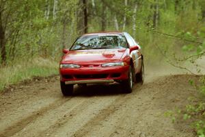Roger Hull / Keith Roper in their Eagle Talon on Indian Creek Rd., the first stage of the event.