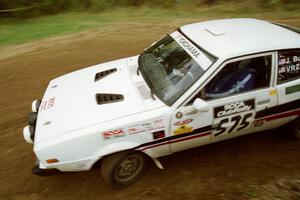 Jeremy Butts / Jon Vrzal in their Plymouth Arrow at the first corner of SS1.