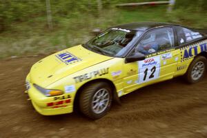 Steve Gingras / Bill Westrick drift their Eagle Talon through the first turn of SS1, Indian Creek Rd.