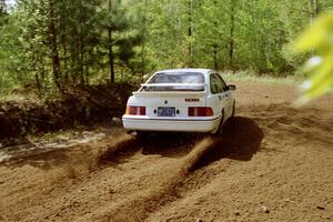 Colin McCleery / Jeff Secor drift their Merkur XR4Ti on Indian Creek Rd., SS1.