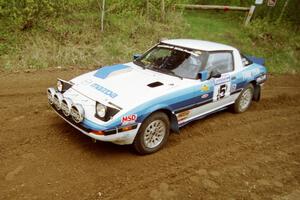 Doug Dill / Dave Fuss purchased the ex-Mike Hurst Mazda RX-7 seen here at the first corner of SS1.